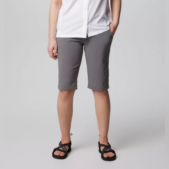 NWT Columbia Women's Anytime Outdoor Long Short Gray - Picture 2 of 13